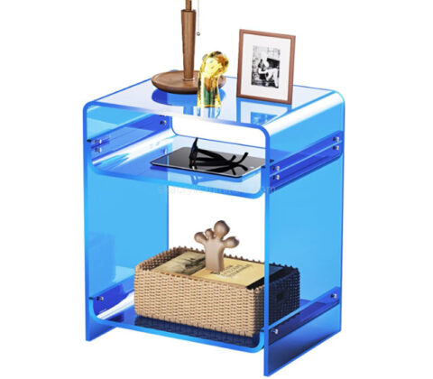 Wholesale custom acrylic nightstand with 2 tiers storage