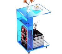 Wholesale custom acrylic end coffee table with storage shelf