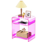 Wholesale custom acrylic 2-tier bedside table AT-1164 Wholesale custom acrylic 2-tier bedside table