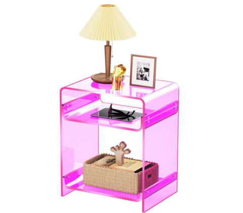 Wholesale custom acrylic 2-tier bedside table