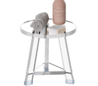 Custom wholesale acrylic round corner shower stool