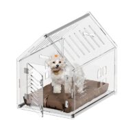Custom acrylic indoor dog house with door