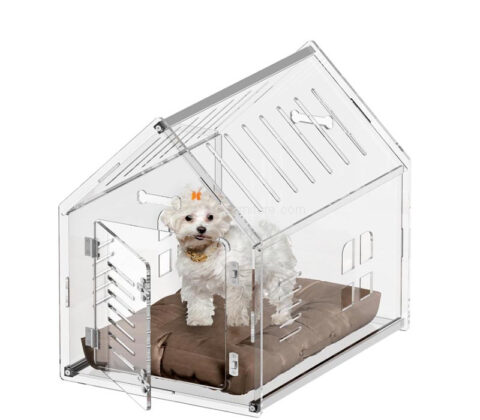 Custom acrylic indoor dog house with door