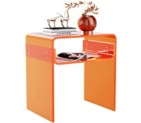 Wholesale custom acrylic 2-tier bedside with storage