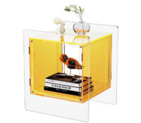 Wholesale custom acrylic 2-tier nightstand with storage AT-1176 Wholesale custom acrylic 2-tier nightstand with storage