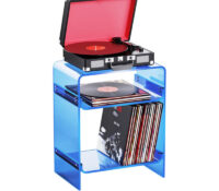 Wholesale custom acrylic 2-tier end table record player