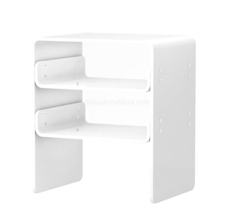 Custom acrylic 3-tier nightstand with storage shelf