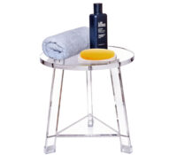Custom acrylic shower foot rest stool