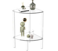 Custom acrylic 2 tiers corner end table