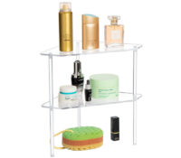 Custom acrylic 3 tiers corner triangle end table