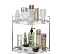Custom acrylic 2 tiers corner makeup organizer