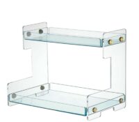 Custom acrylic 2-tier bathroom standing holder