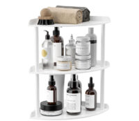 Custom acrylic 3 tiers corner shelf organizer