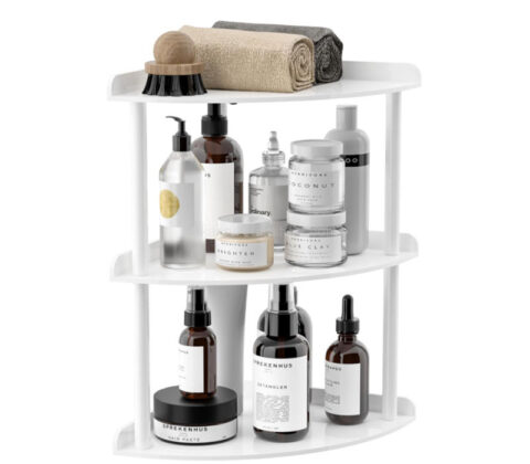 Custom acrylic 3 tiers corner shelf organizer