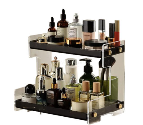 Custom acrylic bedroom makeup standing holder