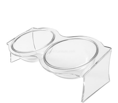 Custom acrylic luxury pet food and water bowl stand holder