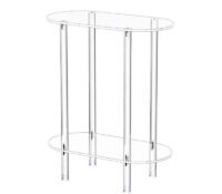 Custom acrylic 2 tiers oval slim end table