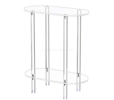 Custom acrylic 2 tiers oval slim end table