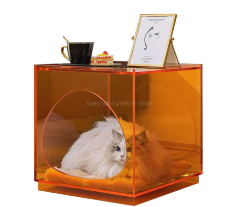 Custom acrylic cat bed side table