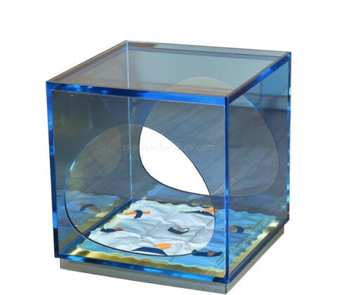 Custom acrylic indoor cat pet bed side table