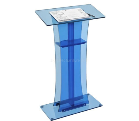 Custom acrylic lectern with reading platform