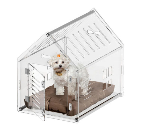 Custom acrylic indoor house shape dog crate