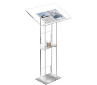 Custom acrylic podium stand with cup holder