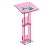 Custom acrylic lecterns with storage shelf AP-1333 Custom acrylic lecterns with storage shelf