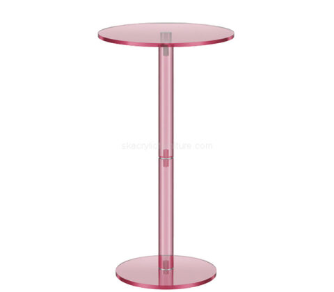 Custom acrylic round cocktail table for small space