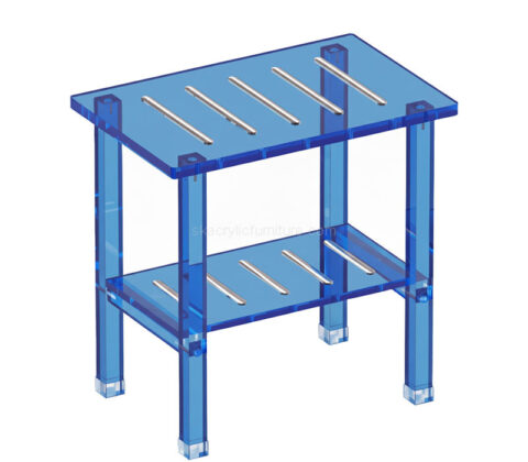 Custom acrylic shower stool with storage