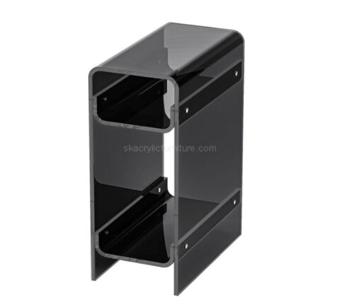 Custom acrylic slim small end table with storage