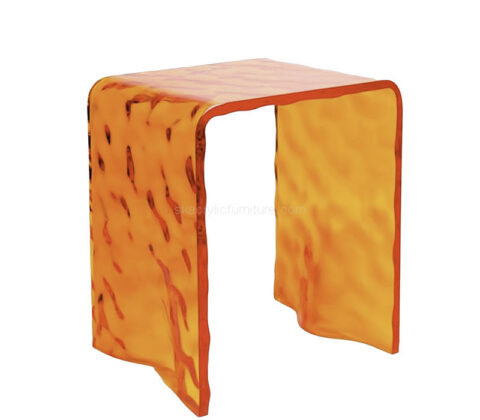 Custom orange ripple acrylic shower chair
