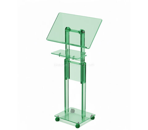 Custom acrylic pulpits stand with wheels