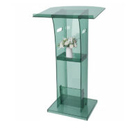Custom acrylic podium pulpit with storage shelf AP-1361 Custom acrylic podium pulpit with storage shelf