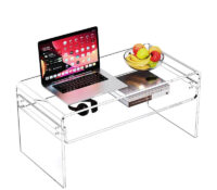 Custom acrylic 2 tiers coffee table with storage AT-1257 Custom acrylic 2 tiers coffee table with storage