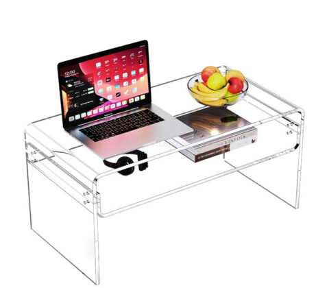 Custom acrylic 2 tiers coffee table with storage