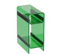Custom acrylic 2 tiers skinny bedside table AT-1260 Custom acrylic 2 tiers skinny bedside table
