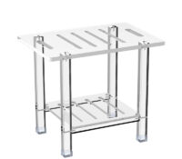Custom acrylic bathroom shower bench with storage shelf AC-241 Custom acrylic bathroom shower bench with storage shelf