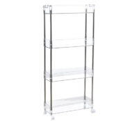 Custom acrylic 4 tiers slim storage cart with wheels AT-1261 Custom acrylic 4 tiers slim storage cart with wheels