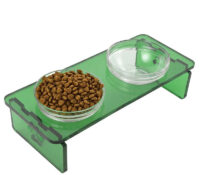 Custom acrylic raised pet feeder stand AB-257 Custom acrylic raised pet feeder stand