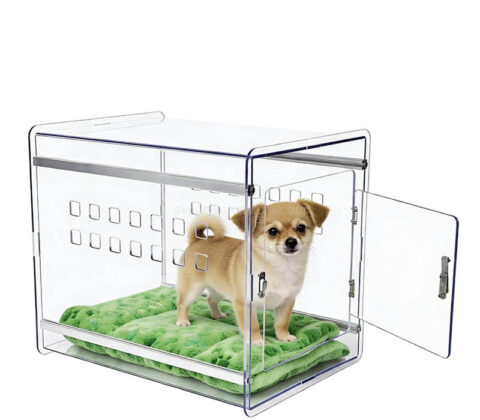 Custom acrylic small dog kennel