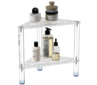 Custom acrylic corner shower stool for shaving legs AC-242 Custom acrylic corner shower stool for shaving legs