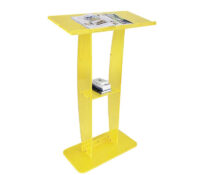Custom acrylic presentation podium with storage shelf AP-1372 Custom acrylic presentation podium with storage shelf