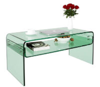 Custom acrylic waterfall coffee table with storage shelf AT-1270 Custom acrylic waterfall coffee table with storage shelf