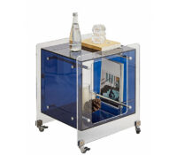 Custom acrylic bedside table with wheels AT-1273 Custom acrylic bedside table with wheels