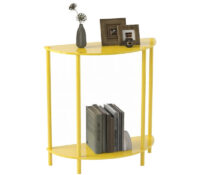 Custom acrylic semicircle bedside table with storage shelf AT-1275 Custom acrylic semicircle bedside table with storage shelf