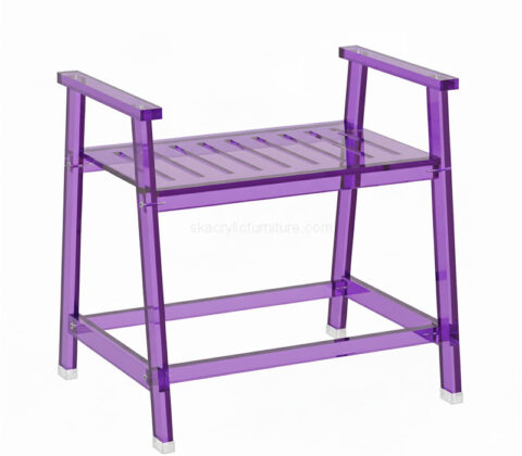 Custom acrylic shower chair with armrest