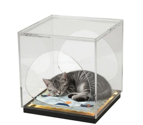 Custom acrylic end table cat dog crate
