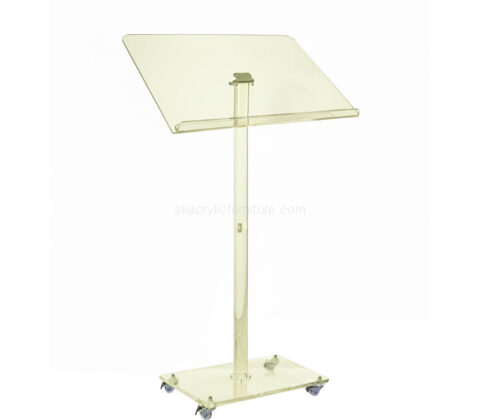 Custom acrylic pulpit podium with wheels