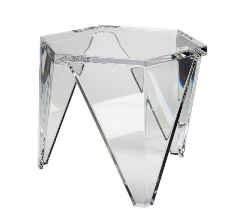 Custom acrylic elegant hexagon table
